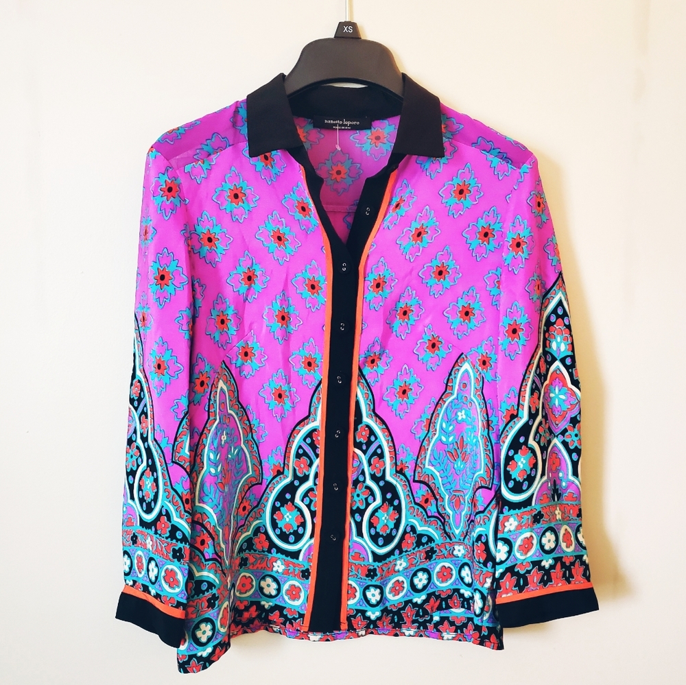 Nanette Lepore Silk Button Down Blouse